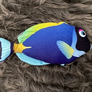Blue tang stuffed fish toy
